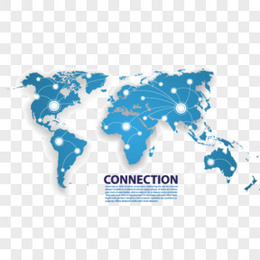 蓝色地图线条沟通网络