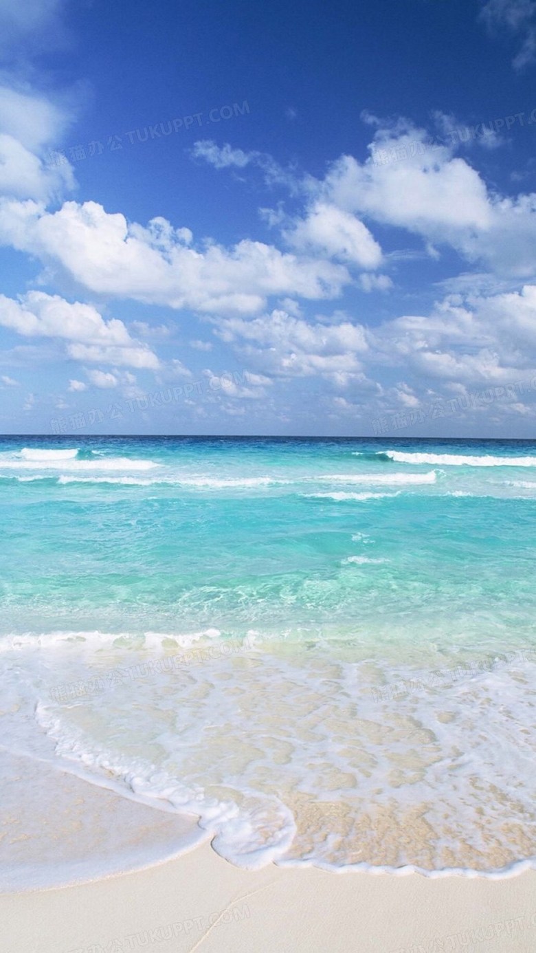 清凉海滩风景h5背景背景图片素材免费下载 熊猫办公