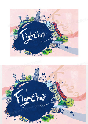 卡通韩国旅行背景背景图片素材免费下载 卡通背景 3354 5000像素 熊猫办公