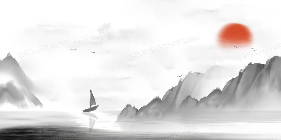 中国风古代水墨山水背景背景图片素材免费下载_熊猫办公