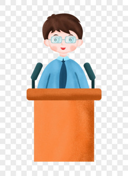 卡通领导讲话人物元素