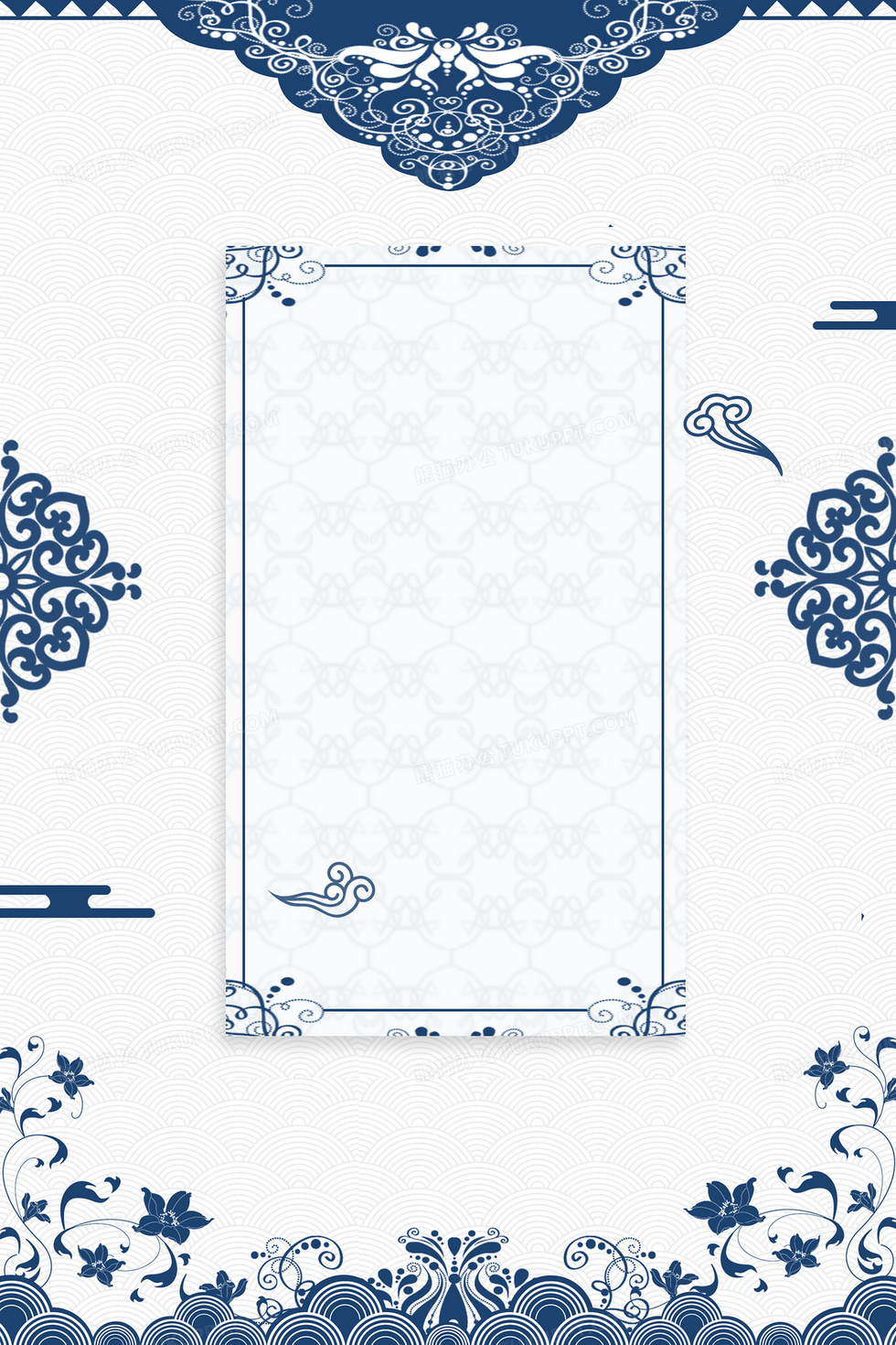 青花瓷大气中国风传统花纹背景