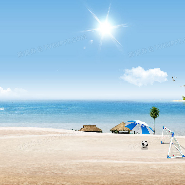 夏日沙滩背景背景图片素材免费下载 背景背景 800 800像素 熊猫办公