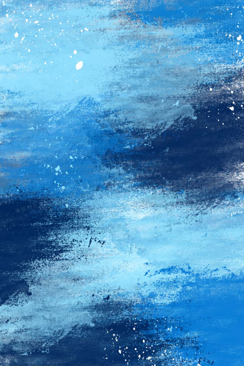 蓝色水墨喷溅水彩色块涂鸦背景图片素材免费下载 熊猫办公