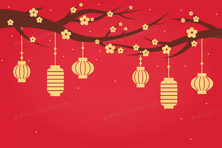 红色喜庆灯笼新年背景素材背景图片素材免费下载 红色背景 5000 3333像素 熊猫办公
