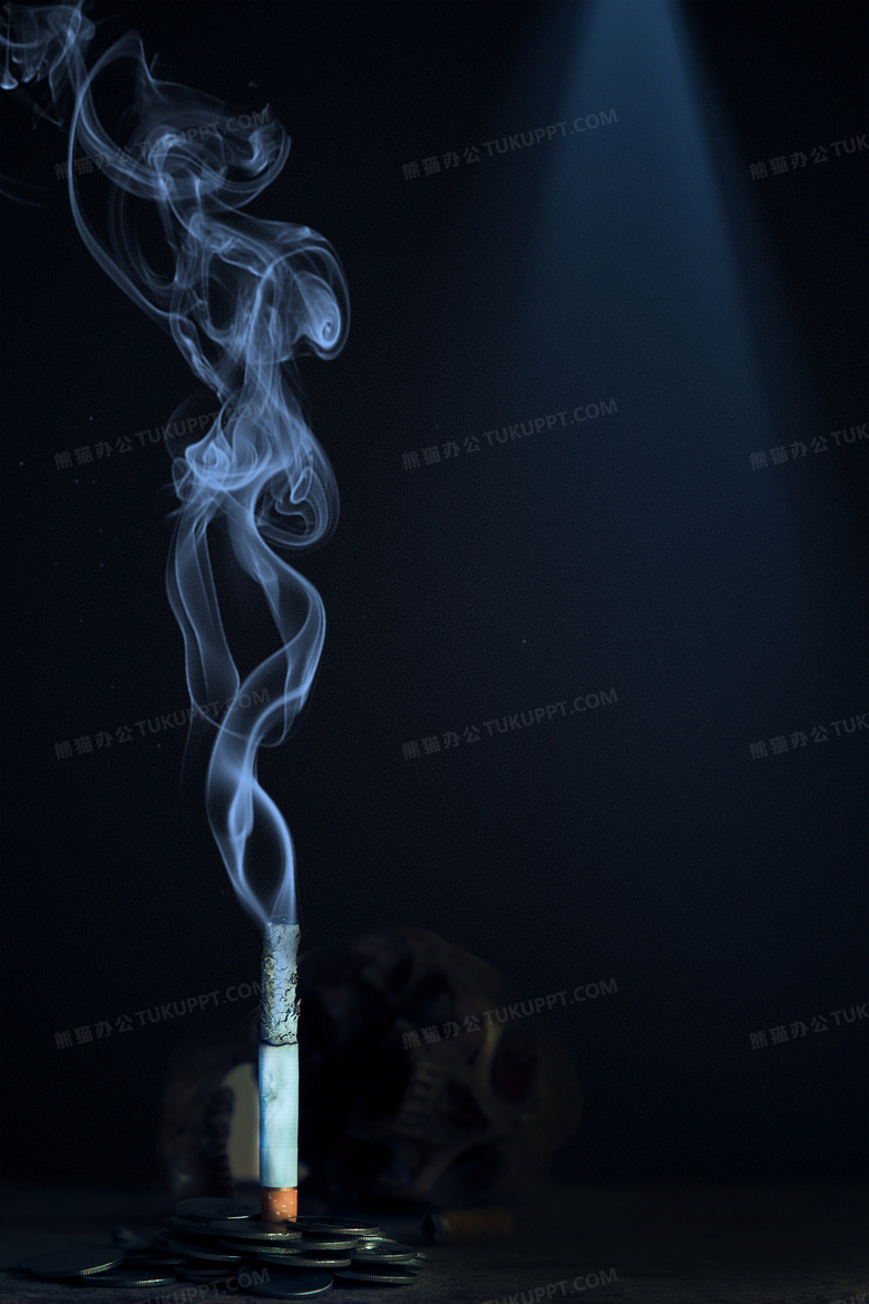 世界无烟日禁烟香烟烟雾缭绕背景背景图片素材免费下载 禁烟背景 3543 5315像素 熊猫办公