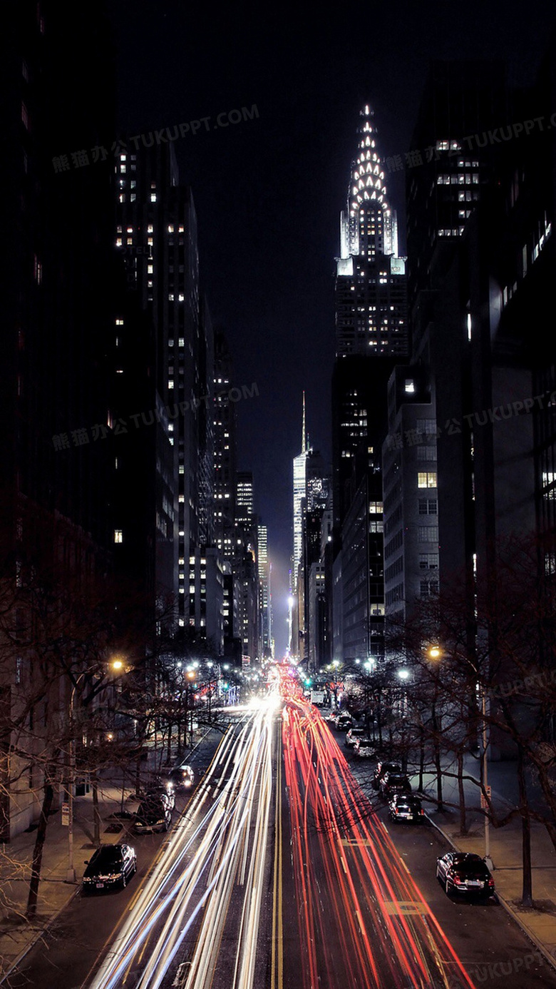 城市夜景灯光马路h5背景