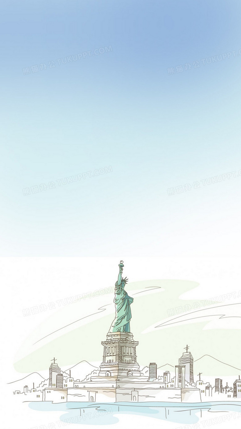 卡通美国自由女神背景背景图片素材免费下载_熊猫办公