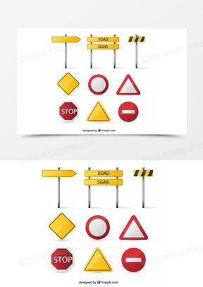 空白交通警示牌矢量素材下载,