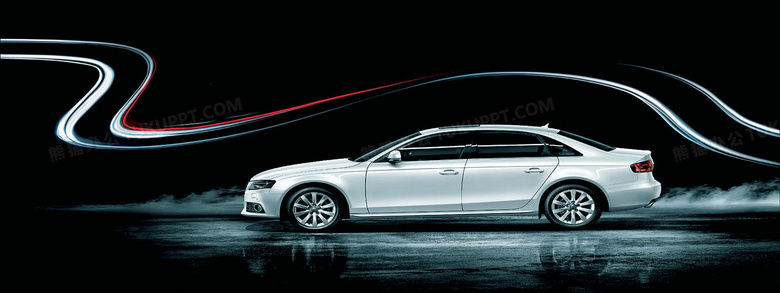 银色流光汽车背景