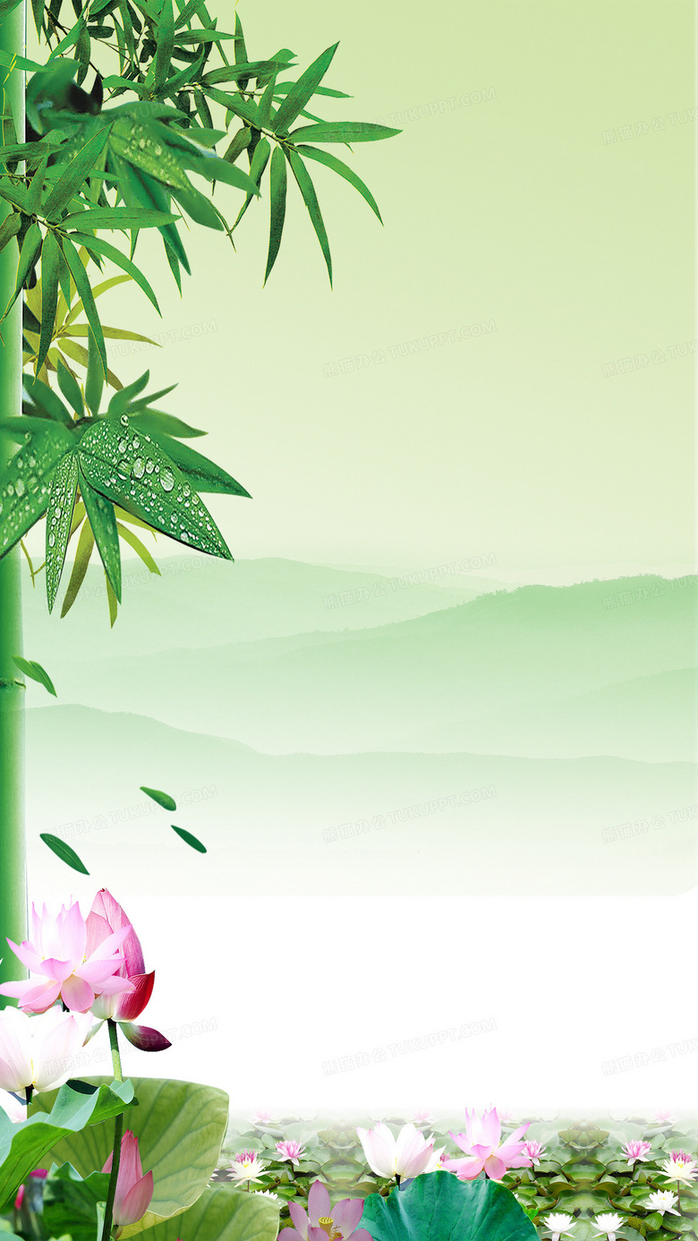 中国风竹叶背景背景图片素材免费下载 熊猫办公