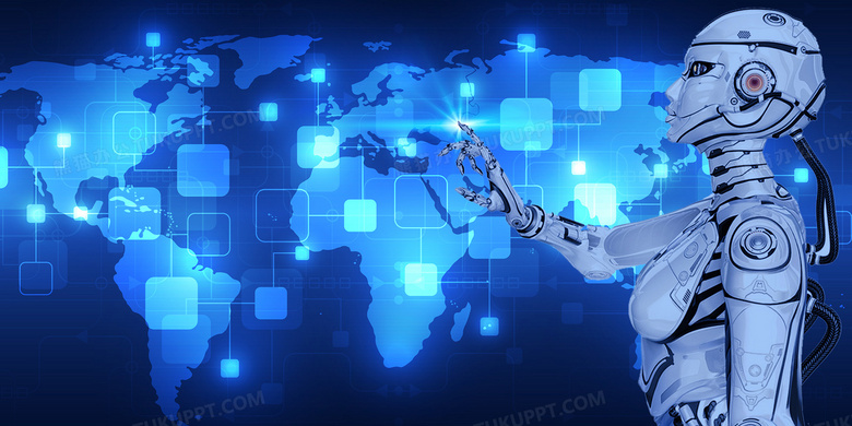 未来科技机器人创意背景展板背景图片素材免费下载 熊猫办公