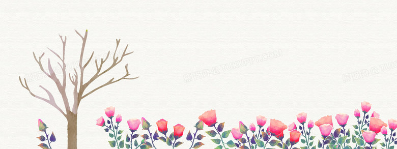 小清新文艺水彩手绘玫瑰花园背景背景图片素材免费下载 背景背景 19 7像素 熊猫办公