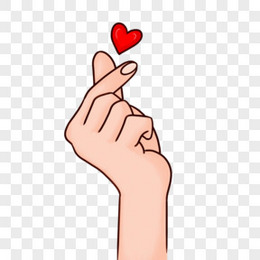 创意卡通清新比心可爱人物元素