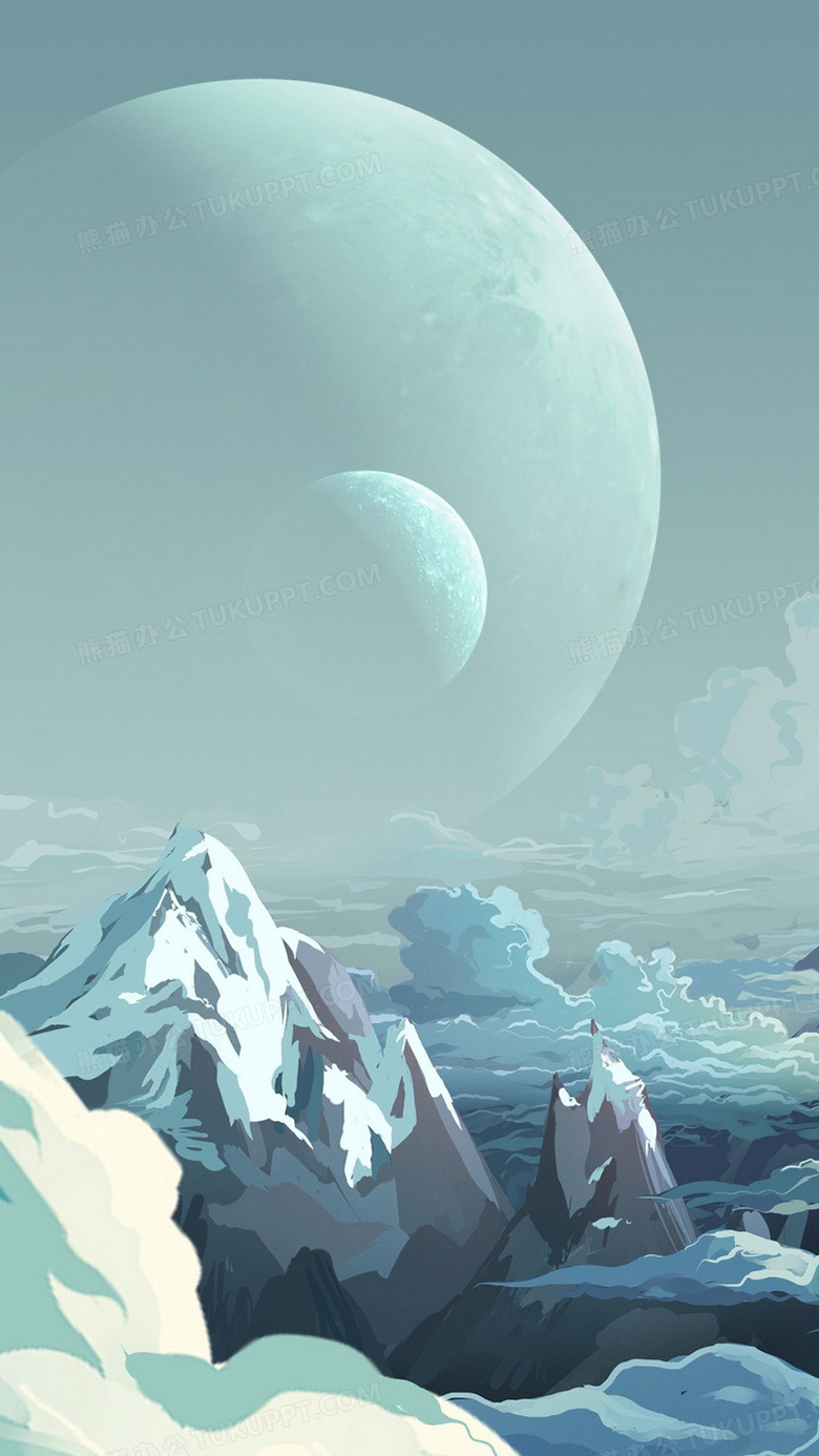 梦幻山脉h5背景背景图片素材免费下载_熊猫办公