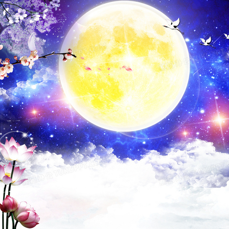 唯美梦幻中秋浪漫背景图背景图片素材免费下载_中秋背景_800*800像素