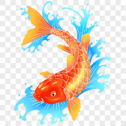 鲤鱼跃龙门元素