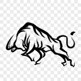 手绘水墨牛免抠素材