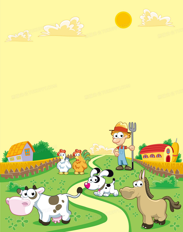 矢量卡通农场草原农业耕种背景背景图片素材免费下载 熊猫办公