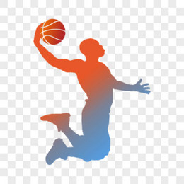 打篮球投篮人物剪影元素