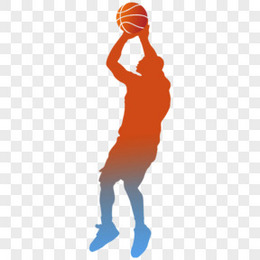打篮球投篮人物剪影元素