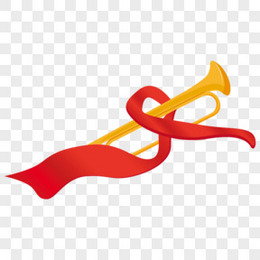 红色革命冲锋号角矢量免抠元素