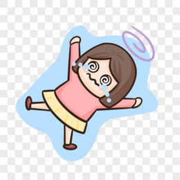女孩头晕晕倒表情包png图片素材下载_女孩png_熊猫办公