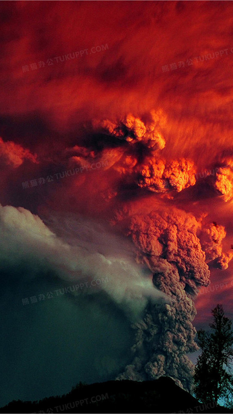 火山爆发h5素材背景背景图片素材免费下载 素材背景 1080 1920像素 熊猫办公