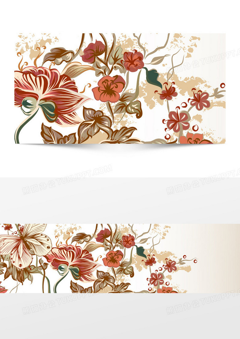 古典花朵花卉植物BANNERS矢量素材,
