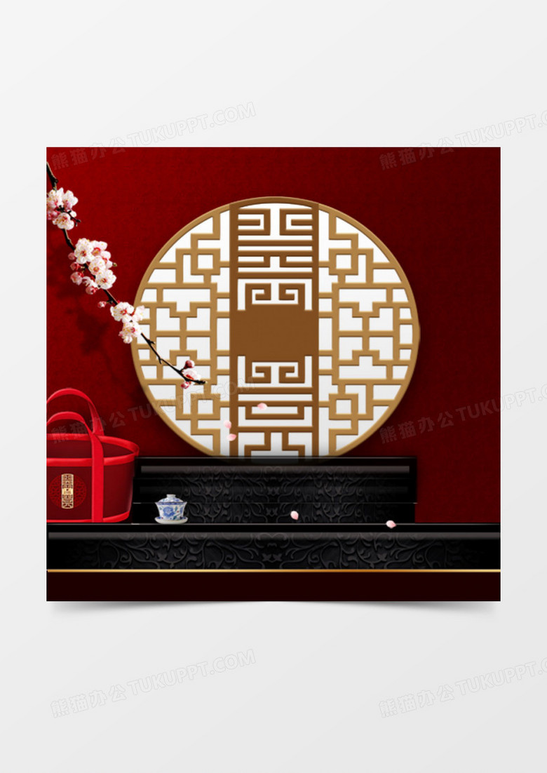 红色大气中国风主图