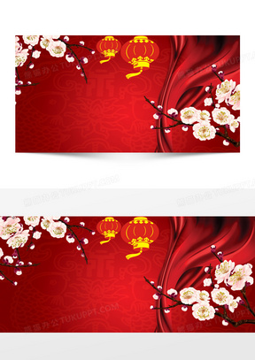 中国风大气红色喜庆新年背景banner