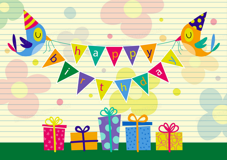 Happybirthday背景图片素材免费下载 Happy背景 2970 2100像素 熊猫办公