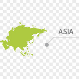 矢量创意设计绿色亚洲统计分布图