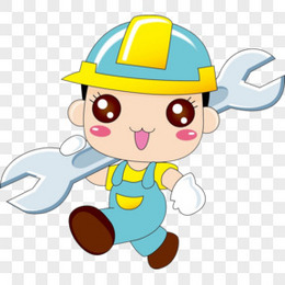 手绘卡通工厂工人工作场景