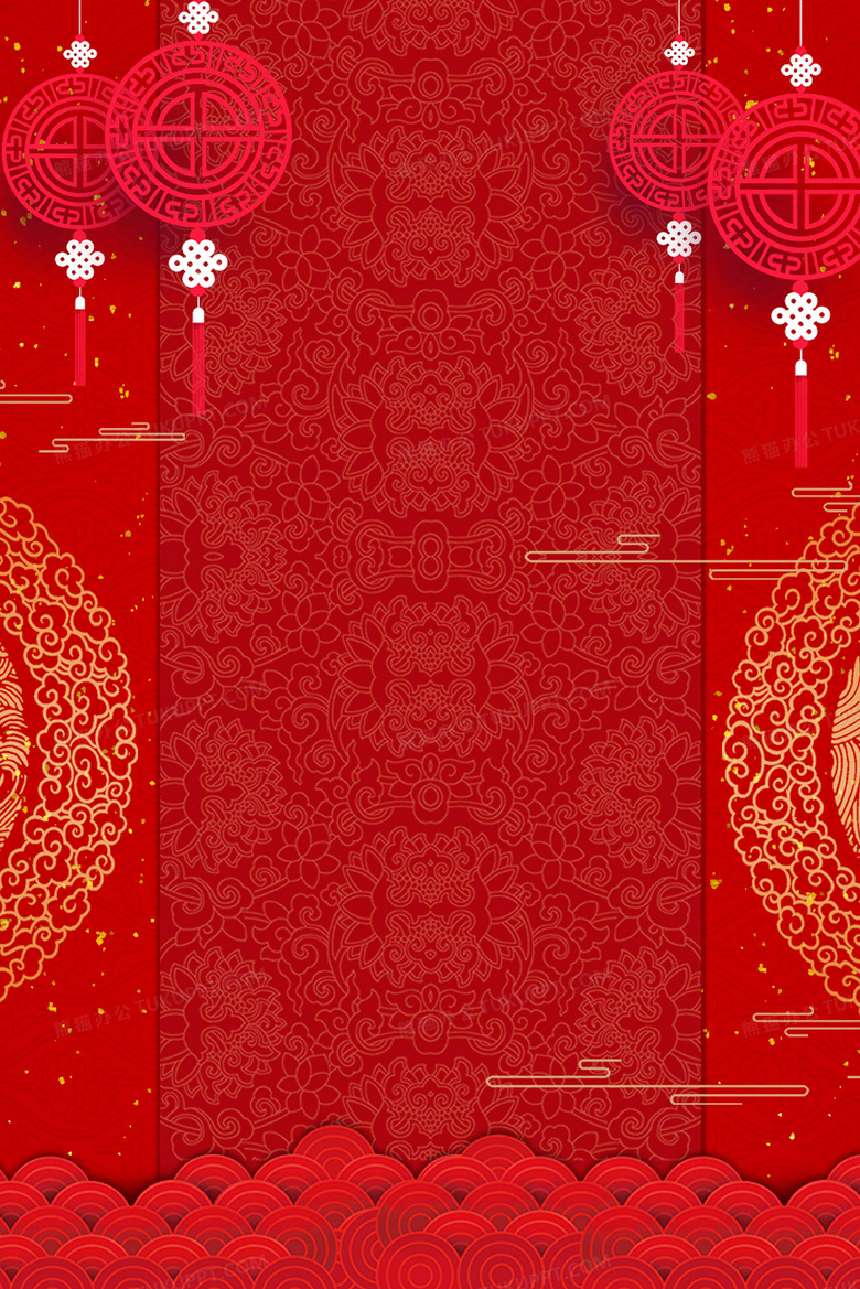喜庆中国风春节背景背景图片素材免费下载 中国背景 3156 4732像素 熊猫办公