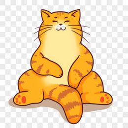 手绘卡通猫咪橘猫素材
