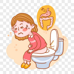 卡通孕妇便秘难受元素