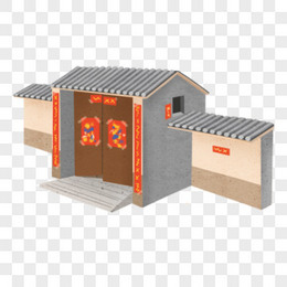 卡通手绘古代房屋免抠素材