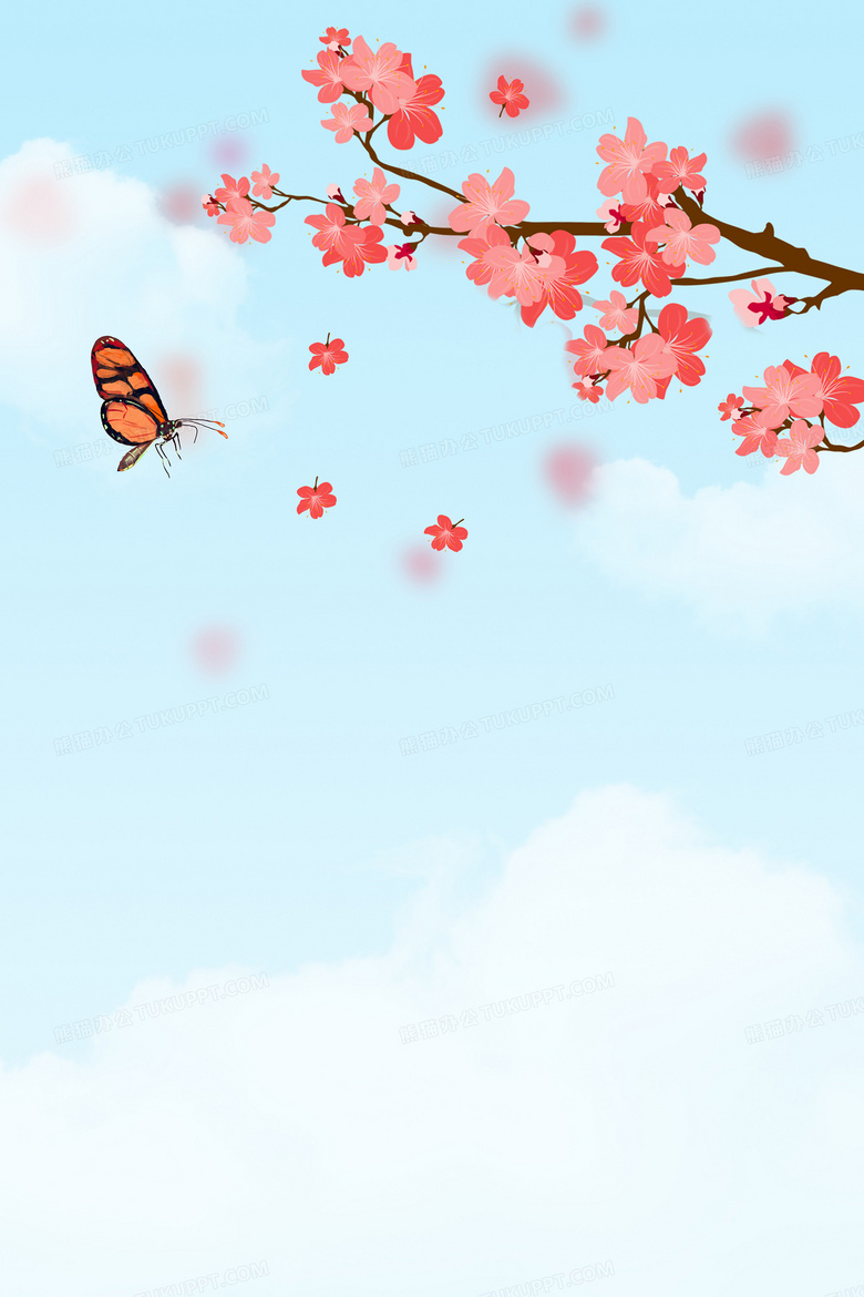 简约手绘清新卡通花春天背景背景图片素材免费下载 熊猫办公