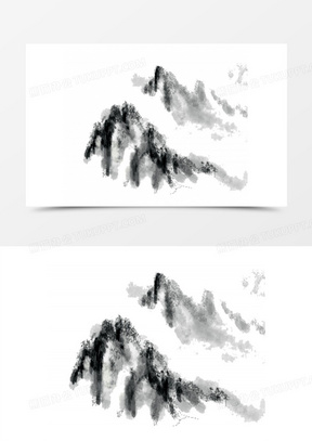 水墨画山素材 水墨画山图片 水墨画山免费模板下载 熊猫办公