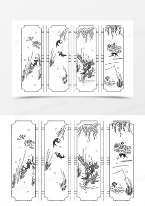 中国风屏风素材 中国风屏风图片 中国风屏风素材图片下载 熊猫办公