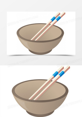 矢量手绘碗筷