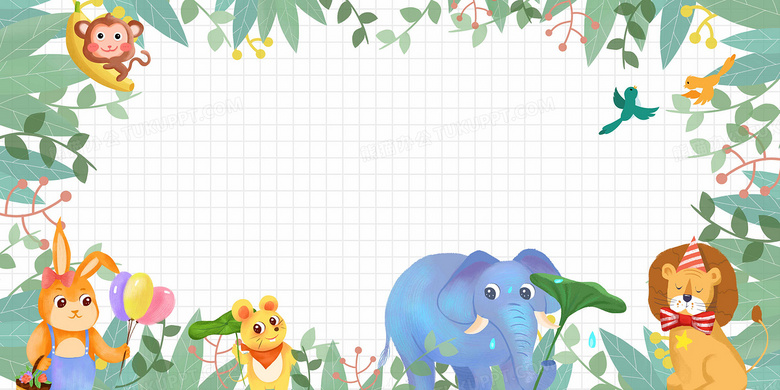 可爱卡通小动物小清新手账绘本背景背景图片素材免费下载_熊猫办公