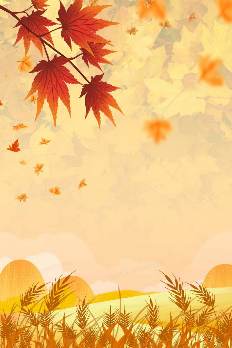 秋日枫叶落叶植物手绘摄影合成背景背景图片素材免费下载 熊猫办公