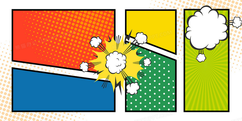 大气手绘爆炸漫画边框背景背景图片素材免费下载 熊猫办公
