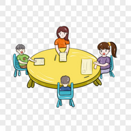 小组讨论卡通图片素材_小组讨论卡通PNG设计图片下载_熊猫办公