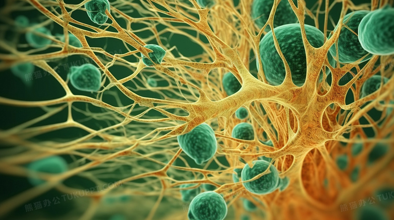 微观世界中的淋巴组织概念创意背景插画图片素材下载_jpg格式_熊猫办公