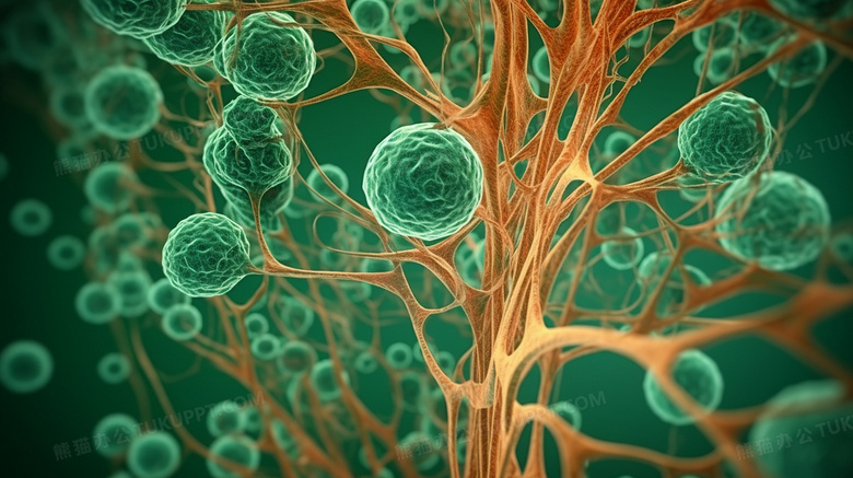 微观世界中的淋巴组织颗粒概念创意背景插画图片素材下载_jpg格式_熊猫办公