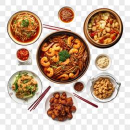 中餐亚洲餐桌丰盛食物素材