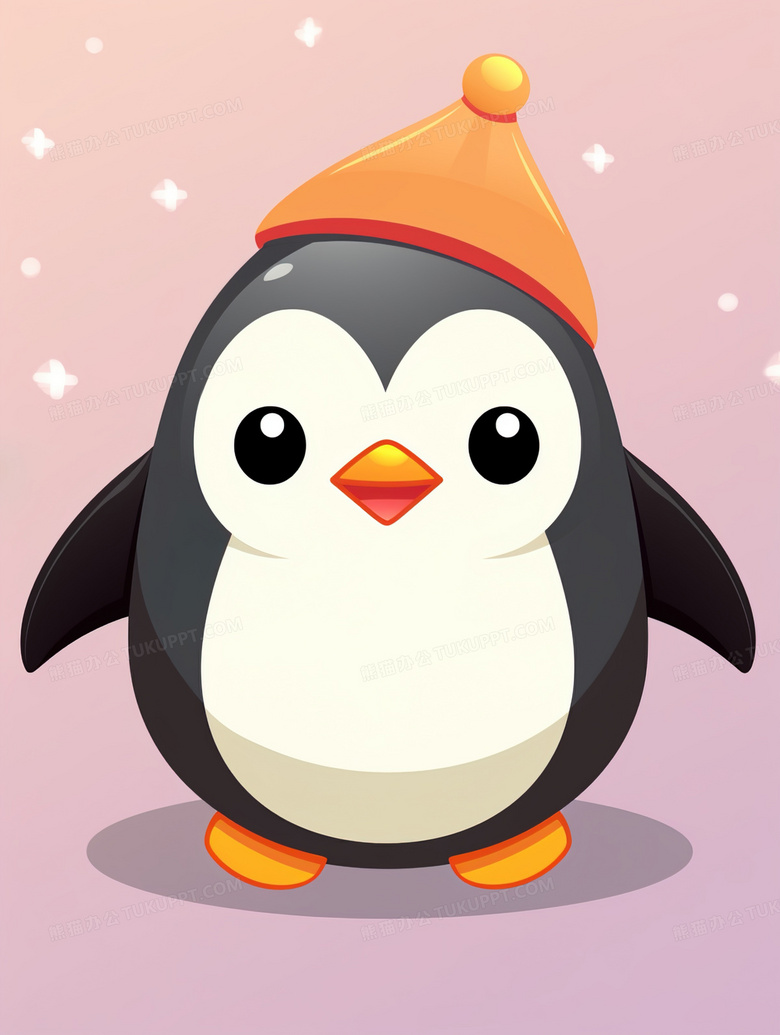 彩色卡通可爱小企鹅插画图片素材下载_jpg格式_熊猫办公